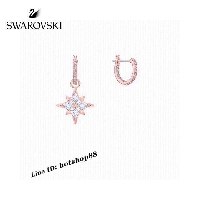 Swarovski施華洛世奇2022專櫃新款滿鑽圓牌耳線鉑金玫瑰金 zgb3350